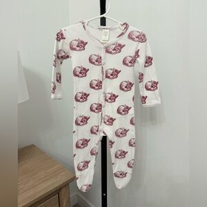 Kate Quinn Fox Print Zipper Footie Size 6-9 Months